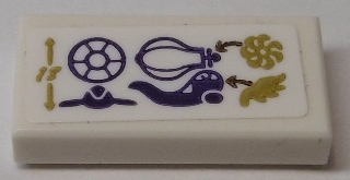 Tile 1 x 2 with Airas Airship Balloon, Wing and Symbols Pattern (Sticker) - Set 41184