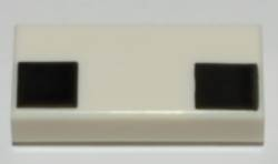 Tile 1 x 2 with Two Black Squares on Corners Pattern