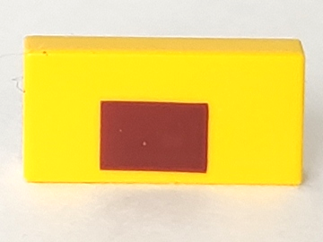 Tile 1 x 2 with Centered Reddish Brown Rectangle Pattern (Minecraft Ocelot Nose)