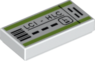 Tile 1 x 2 with 'LCI-HLC' Boarding Pass Pattern