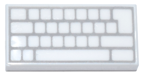 Tile 1 x 2 with Computer Keyboard Blank Keys Pattern