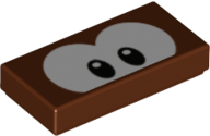 Tile 1 x 2 with Black Eyes on White Background Pattern (Super Mario Stingby)