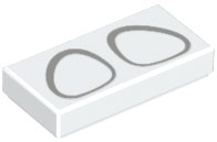 Tile 1 x 2 with Dark Bluish Gray Ovoid Eyes Pattern (Super Mario Polterpup)