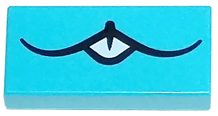 Tile 1 x 2 with Black Curved Mouth and White Teeth Pattern (Bunchu)