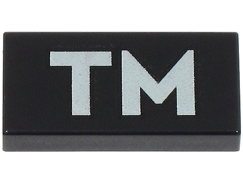 Tile 1 x 2 with Light Bluish Gray 'TM' Pattern