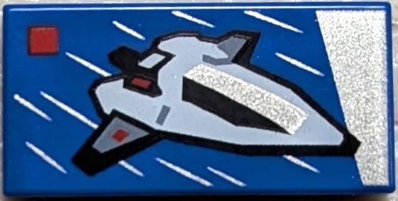 Tile 1 x 2 with LEGO City Set 60430 Interstellar Spaceship Box Art Pattern