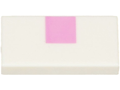 Tile 1 x 2 with Bright Pink Square Pattern (Minecraft Baby Cat Nose)