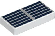 Tile 1 x 2 with Solar Panel with Dark Blue Lines Pattern