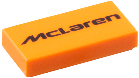 Tile 1 x 2 with Black 'McLaren' Pattern