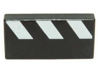 Tile 1 x 2 with White Diagonal Partial Stripes Pattern