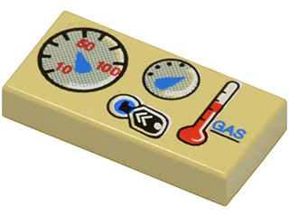 Tile 1 x 2 with Car Gauges Pattern