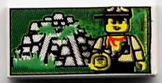Tile 1 x 2 with Minifigure and Jungle Ruins Pattern