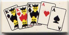 Tile 1 x 2 with Playing Cards Full House Pattern