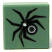 Tile 1 x 1 with HP Black Spider Pattern