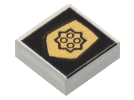 Tile 1 x 1 with World City Gold Police Badge on Black Background Pattern