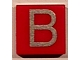 Tile 1 x 1 with Silver Capital Letter B Pattern