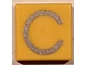 Tile 1 x 1 with Silver Capital Letter C Pattern