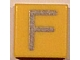 Tile 1 x 1 with Silver Capital Letter F Pattern
