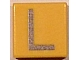 Tile 1 x 1 with Silver Capital Letter L Pattern