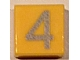 Tile 1 x 1 with Silver Number 4 Pattern