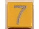 Tile 1 x 1 with Silver Number 7 Pattern