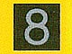 Tile 1 x 1 with Silver Number 8 Pattern