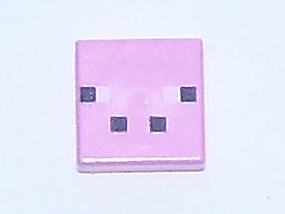 Tile 1 x 1 with Black and White Squares Pattern (Minecraft Pig Face)