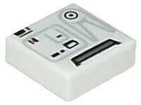 Tile 1 x 1 with SW Snowtrooper Backpack Pattern