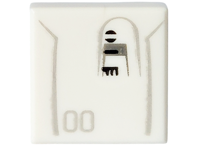 Tile 1 x 1 with SW Snowtrooper Backpack Ep 7 Pattern