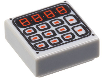Tile 1 x 1 with Black and Red Digital Keypad Pattern