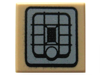 Tile 1 x 1 with Black and Dark Bluish Gray SW Rebel Alliance Jet Pack Pattern