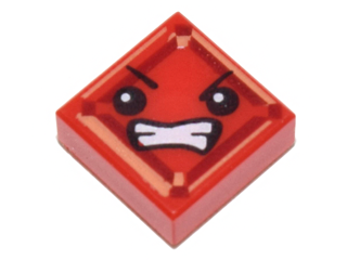 Tile 1 x 1 with Face with Angry Eyes and Bared Teeth (Kryptomite) Pattern
