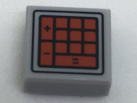 Tile 1 x 1 with Red Calculator Buttons Pattern