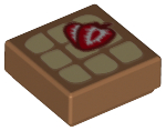 Tile 1 x 1 with Waffle and Strawberries Pattern