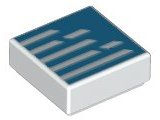 Tile 1 x 1 with Lines on Dark Azure Background Pattern