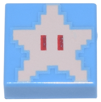 Tile 1 x 1 with Super Mario Pixelated Super Star Pattern