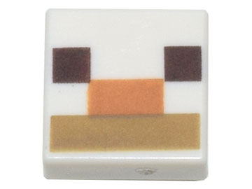 Tile 1 x 1 with Dark Brown Squares, Medium Nougat and Dark Tan Rectangles Pattern (Minecraft Alpaca / Llama Nose and Mouth)