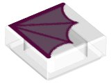 Tile 1 x 1 with Magenta Dragon Wing Pattern