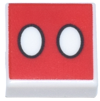 Tile 1 x 1 with 2 Ovals on Red Background Pattern