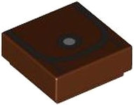 Tile 1 x 1 with Black Curved Line and White Dot Pattern (BrickHeadz Tusken Raider Utility Belt Pocket)