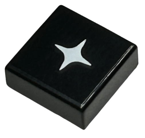 Tile 1 x 1 with White Sparkle / Star Pattern