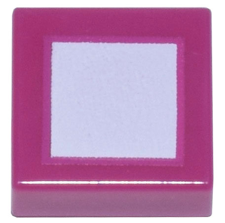 Tile 1 x 1 with White Square Pattern (Minecraft Devourer Eye)