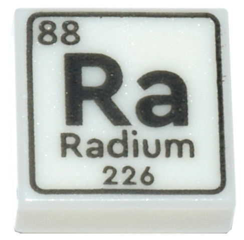 Tile 1 x 1 with Black 'Ra', 'Radium', '88', '226' and Border Pattern