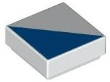Tile 1 x 1 with Blue Triangle Pattern