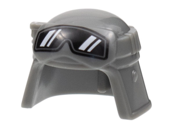 Minifigure, Headgear Helmet SW Imperial Pilot, Raised Forehead with Black Goggles with White Reflections Pattern