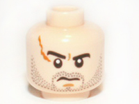 Minifigure, Head Male Large Scar and Stubble Pattern