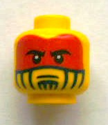 Minifigure, Head Face Paint with Red War Paint Pattern