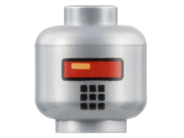 Minifigure, Head Alien Robot with Red Visor and 9 Mouth Squares Pattern