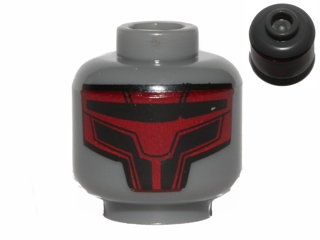 Minifigure, Head Alien with Dark Red Sith Mask Pattern (SW Darth Revan)