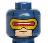 Minifigure, Head Male Mask with Red and Gold Visor Pattern (Cyclops)